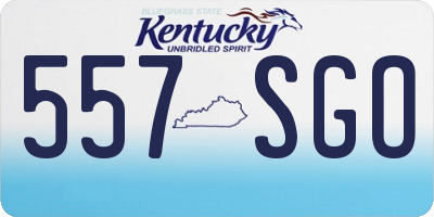 KY license plate 557SGO