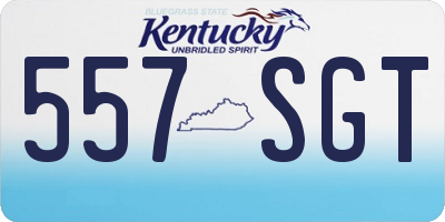 KY license plate 557SGT