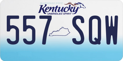 KY license plate 557SQW