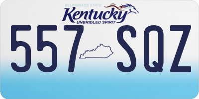 KY license plate 557SQZ