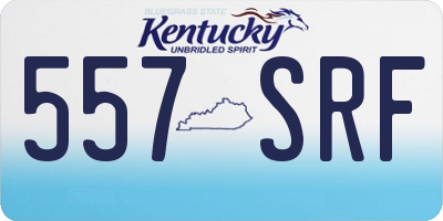 KY license plate 557SRF