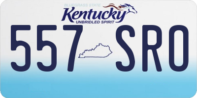 KY license plate 557SRO