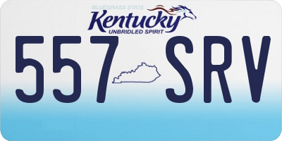 KY license plate 557SRV