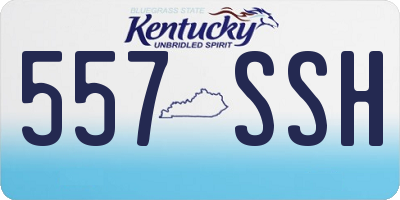KY license plate 557SSH