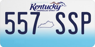 KY license plate 557SSP