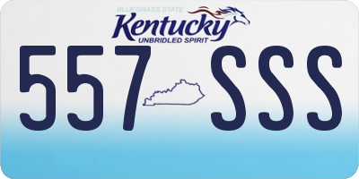 KY license plate 557SSS