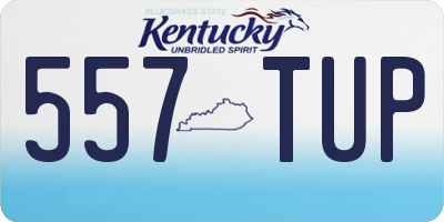 KY license plate 557TUP