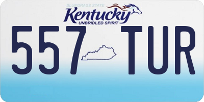 KY license plate 557TUR