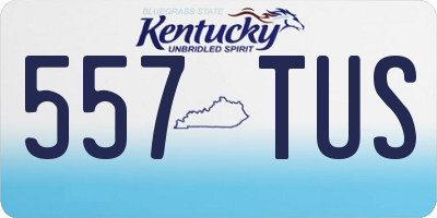 KY license plate 557TUS