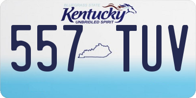 KY license plate 557TUV