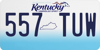 KY license plate 557TUW
