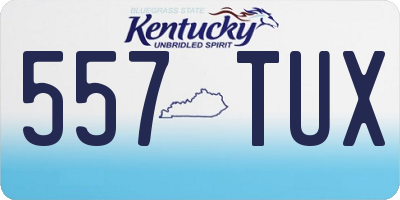 KY license plate 557TUX