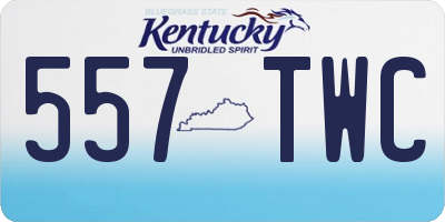 KY license plate 557TWC