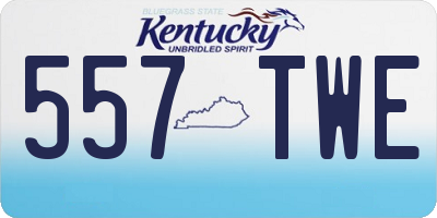 KY license plate 557TWE