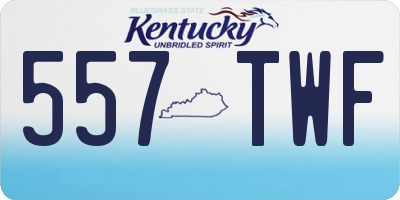 KY license plate 557TWF