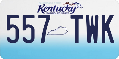 KY license plate 557TWK