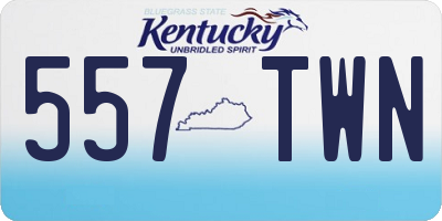 KY license plate 557TWN