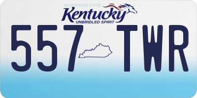 KY license plate 557TWR