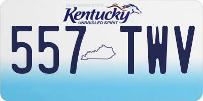 KY license plate 557TWV