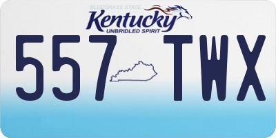KY license plate 557TWX