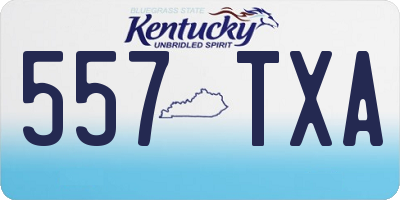 KY license plate 557TXA