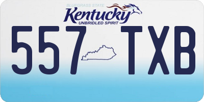 KY license plate 557TXB