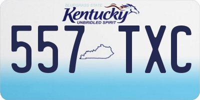 KY license plate 557TXC