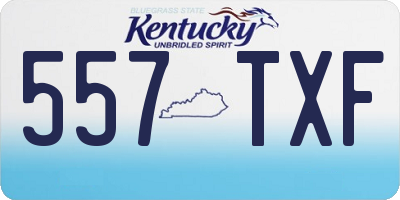 KY license plate 557TXF