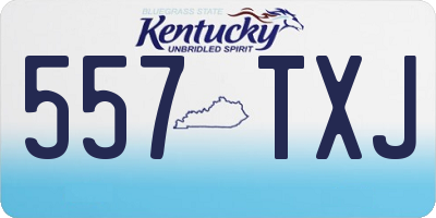 KY license plate 557TXJ