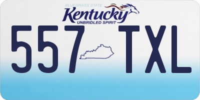KY license plate 557TXL