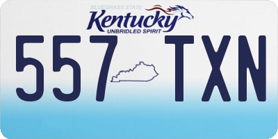 KY license plate 557TXN