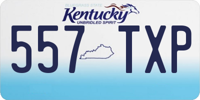 KY license plate 557TXP