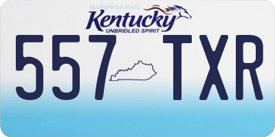 KY license plate 557TXR