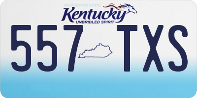 KY license plate 557TXS