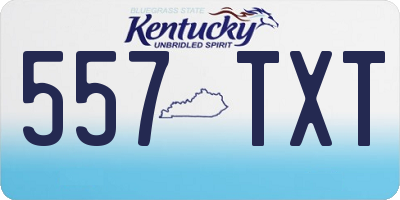 KY license plate 557TXT