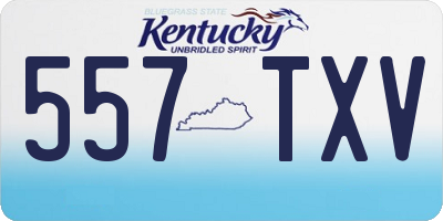 KY license plate 557TXV