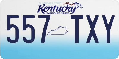 KY license plate 557TXY