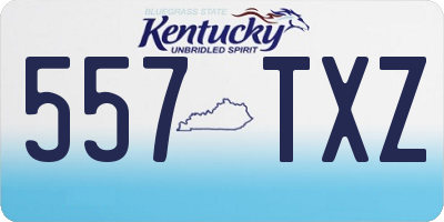 KY license plate 557TXZ
