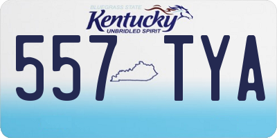 KY license plate 557TYA