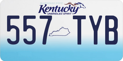 KY license plate 557TYB