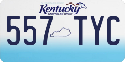 KY license plate 557TYC