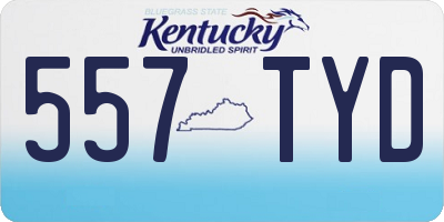 KY license plate 557TYD