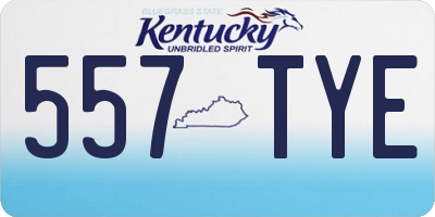 KY license plate 557TYE