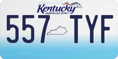 KY license plate 557TYF