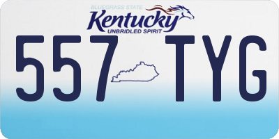 KY license plate 557TYG
