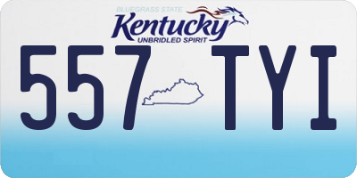 KY license plate 557TYI