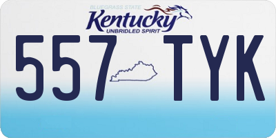 KY license plate 557TYK