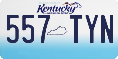 KY license plate 557TYN