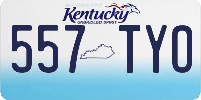 KY license plate 557TYO