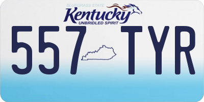 KY license plate 557TYR
